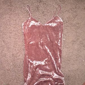 Long velvet rose gold dress